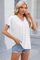 V-Neck Short Sleeve T-Shirt - Flyclothing LLC