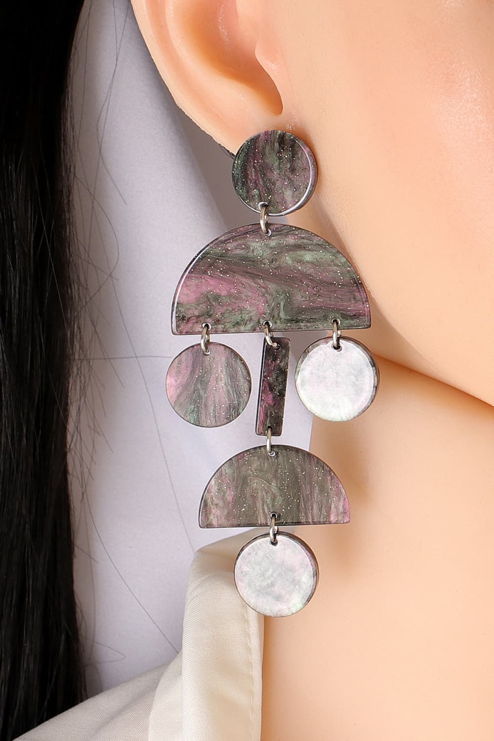 Geometrical Shape Acrylic Dangle Earrings - Flyclothing LLC