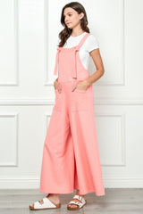 Veveret Wide Strap French Terry Overalls - Flyclothing LLC