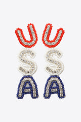 USA Beaded Zircon Decor Earrings - Flyclothing LLC