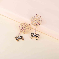 Spider Rhinestone Alloy Earrings