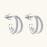 Moissanite 925 Sterling Silver C-Hoop Earrings - Flyclothing LLC