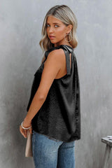 Printed Tied Grecian Neck Tank - Flyclothing LLC