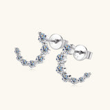 925 Sterling Silver Inlaid Moissanite Stud Earrings - Flyclothing LLC