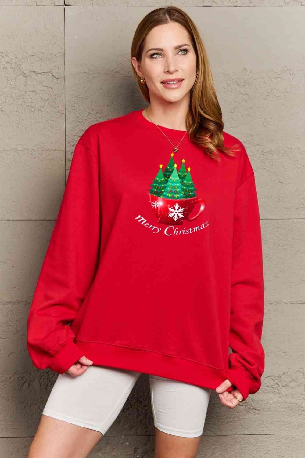 Simply Love Full Size MERRY CHRISTMAS Graphic Sweatshirt - Flyclothing LLC