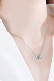 Moissanite Round Pendant Chain Necklace - Flyclothing LLC