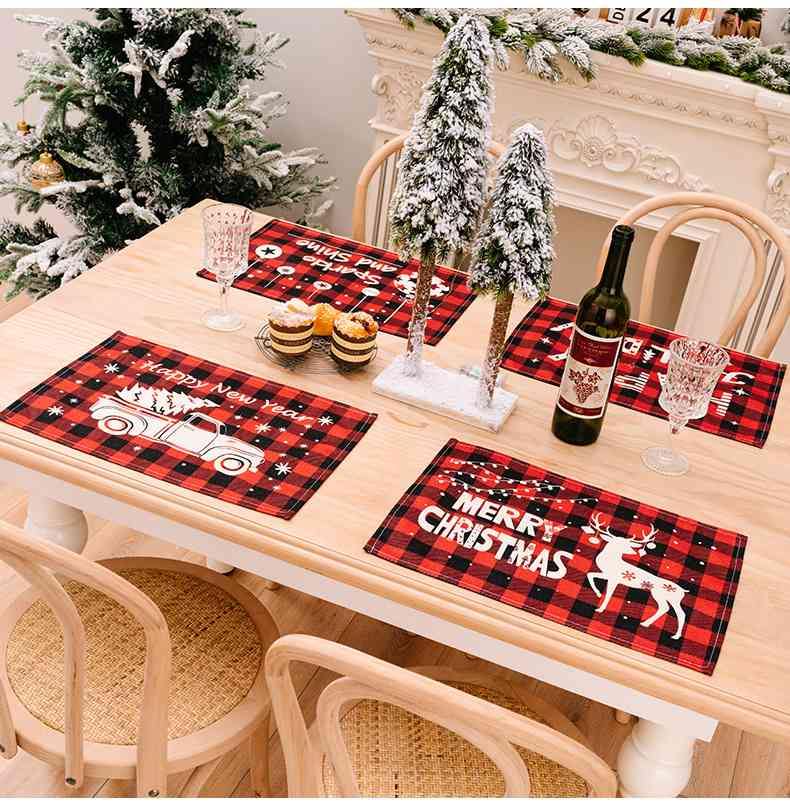 Assorted 2-Piece Plaid Placemats - Trendsi