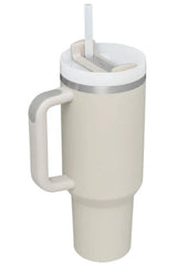 Stainless Steel Tumbler with Upgraded Handle and Straw - Flyclothing LLC