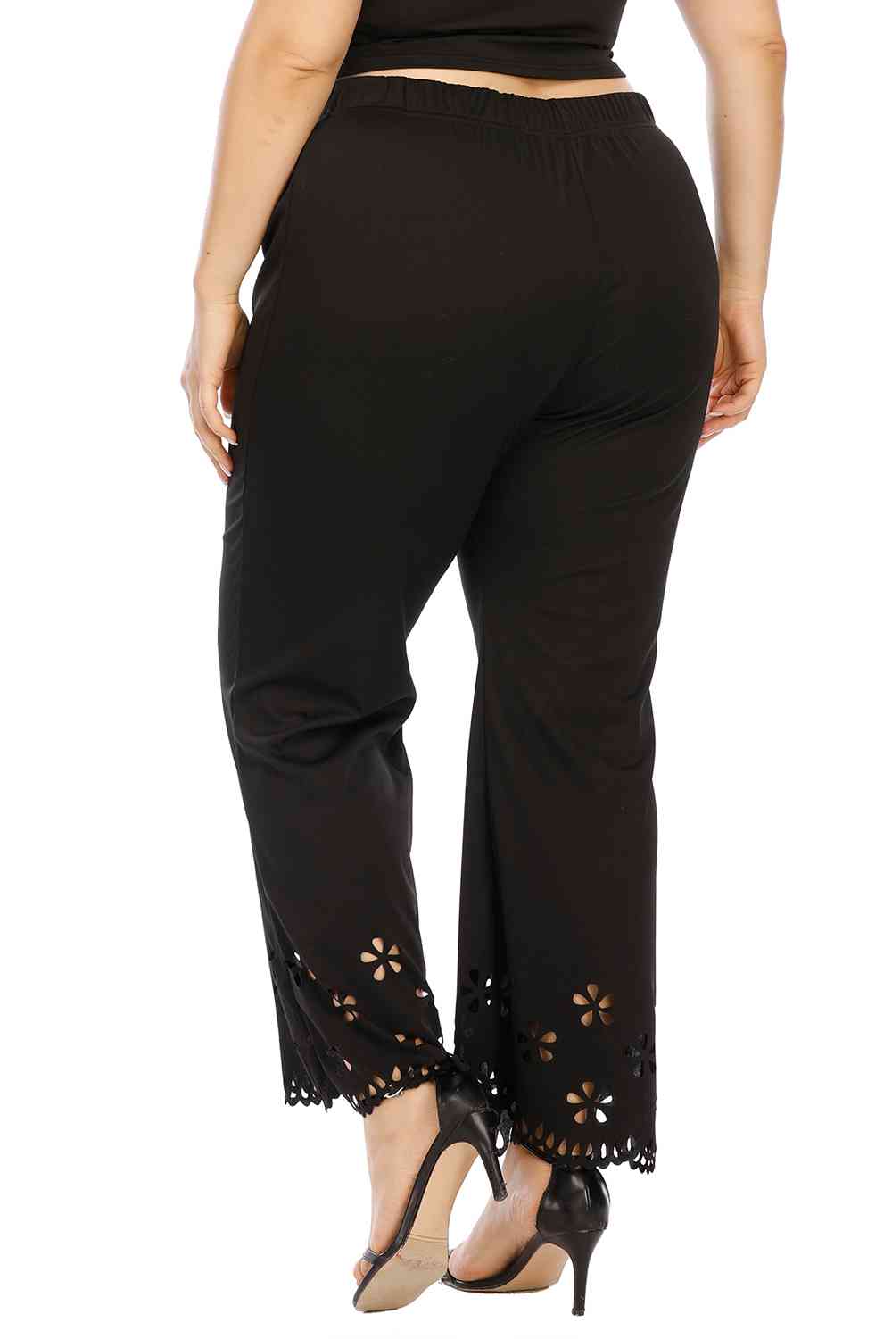 Plus Size Openwork Detail Pants - Flyclothing LLC