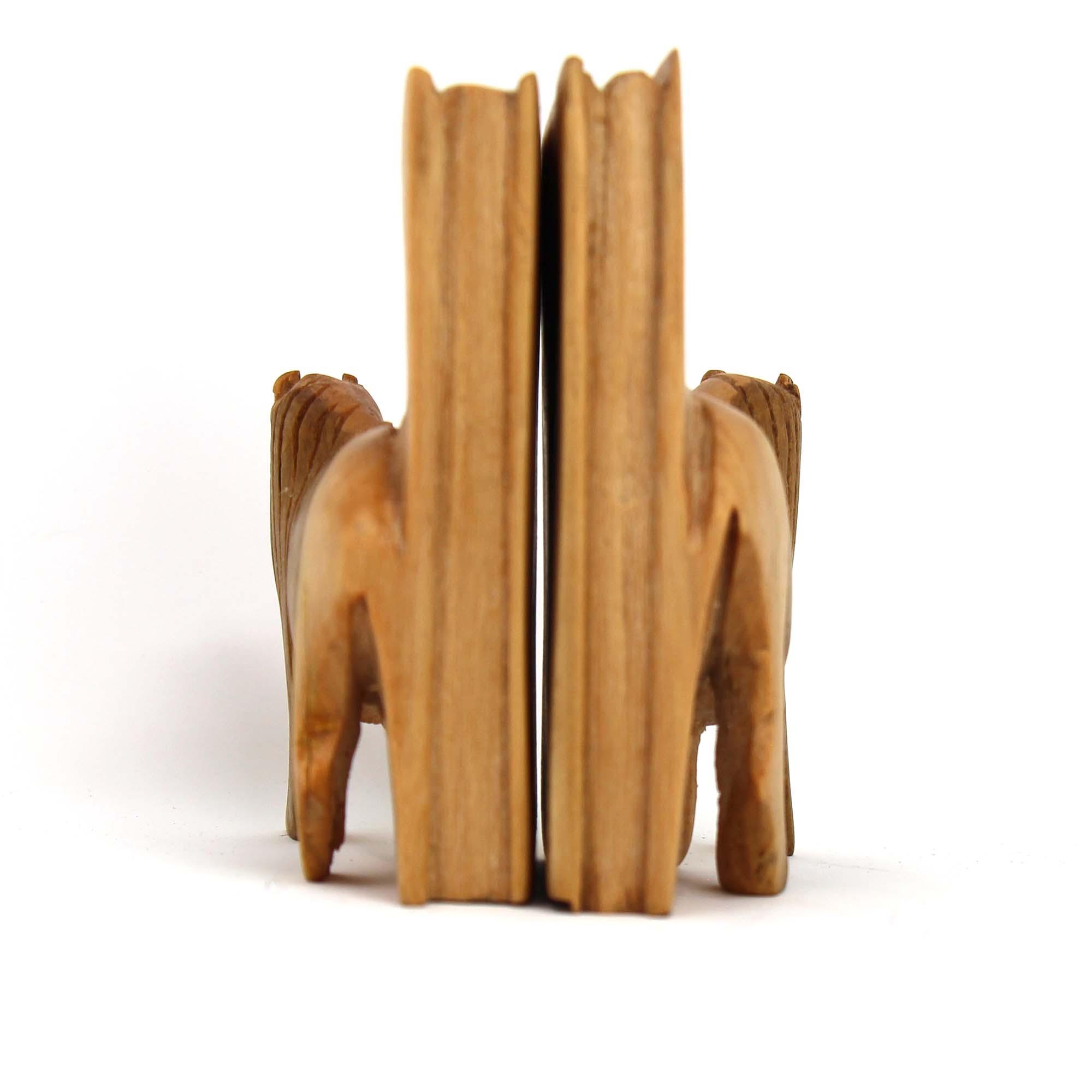 Carved Wood Lion Book Ends, Set of 2 - Flyclothing LLC