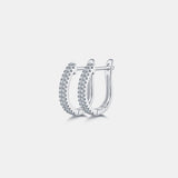 Moissanite 925 Sterling Silver Huggie Earrings - Flyclothing LLC