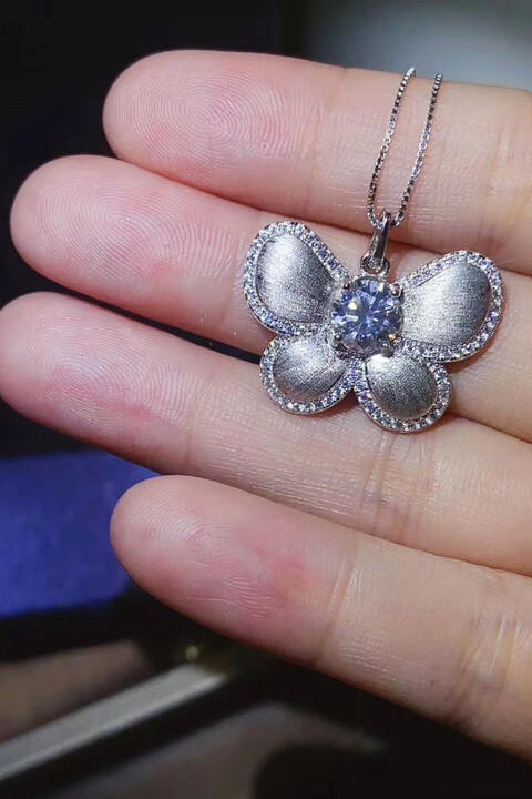 1 Carat Moissanite Butterfly Pendant Necklace - Flyclothing LLC