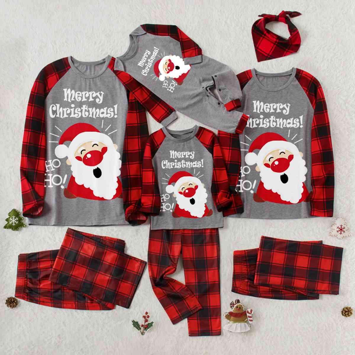 MERRY CHRISTMAS Graphic Top and Plaid Pants Set - Flyclothing LLC