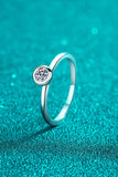 Moissanite Rhodium-Plated Solitaire Ring - Flyclothing LLC