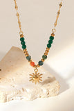 Sun Pendant Natural Stone Necklace - Flyclothing LLC