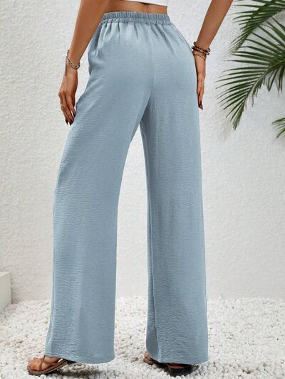 Wide Leg Drawstring Pants - Flyclothing LLC