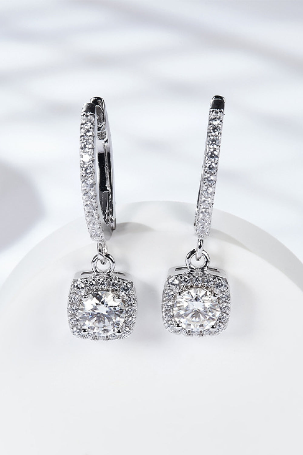 Moissanite Huggie Drop Earrings - Flyclothing LLC