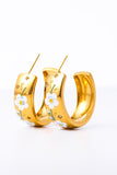 Stainless Steel 18K Gold Plated Ring Shape C-Hoop Earrings - Flyclothing LLC