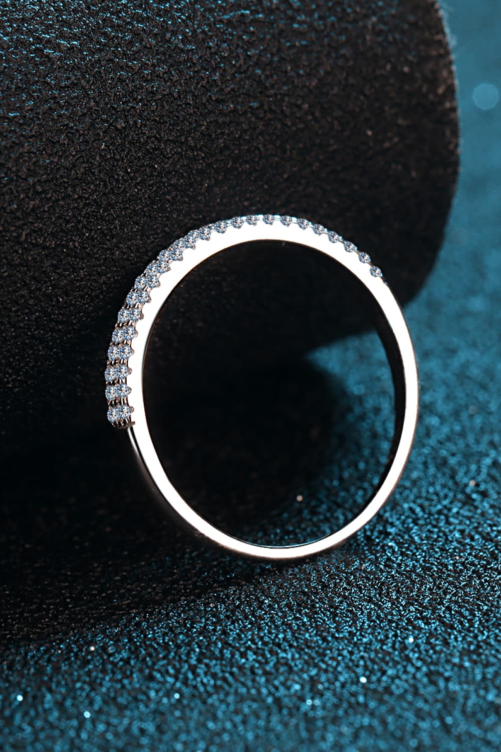 Moissanite 925 Sterling Silver Half-Eternity Ring - Flyclothing LLC