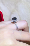 2 Carat Black Moissanite Floral Ring - Flyclothing LLC