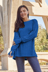 Basic Bae Full Size Ribbed Round Neck Long Sleeve Knit Top - Flyclothing LLC