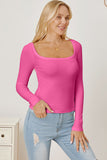 Square Neck Long Sleeve T-Shirt - Flyclothing LLC