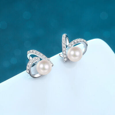 Natural Pearl Moissanite 925 Sterling Silver Earrings - Flyclothing LLC