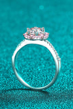 1 Carat Moissanite Flower-Shaped Crisscross Ring - Flyclothing LLC