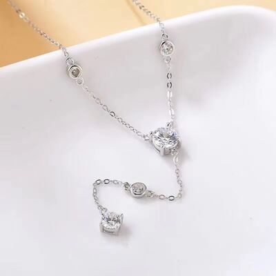 1.5 Carat Moissanite 925 Sterling Silver Necklace - Flyclothing LLC