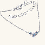 925 Sterling Silver Inlaid Moissanite Necklace - Flyclothing LLC