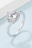 1 Carat Moissanite 925 Sterling Silver Heart Ring - Flyclothing LLC