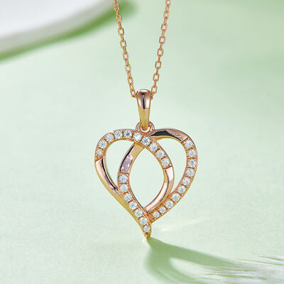 Moissanite 925 Sterling Silver Heart Shape Necklace - Flyclothing LLC