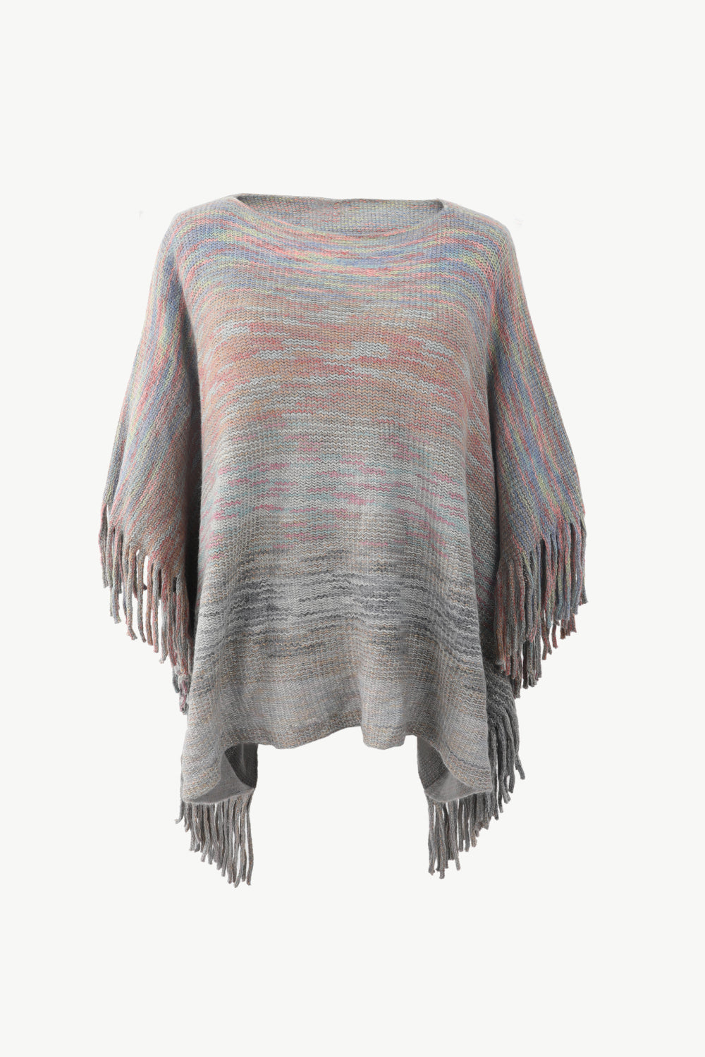 Round Neck Fringe Detail Sleeve Poncho – Flyclothing LLC