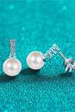 Moissanite Pearl Drop Earrings - Flyclothing LLC