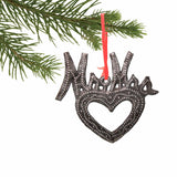 Metal Heart Haitian Metal Drum Christmas Ornaments Newlyweds - Set of 2 - Flyclothing LLC