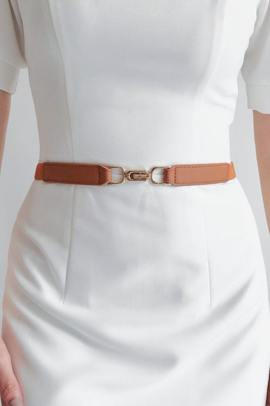 Alloy Buckle Elastic Belt - Trendsi