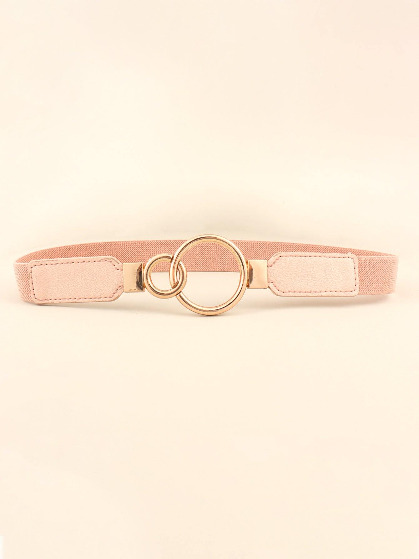 Double Ring Buckle Elastic PU Belt - Flyclothing LLC