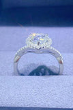 1 Carat Moissanite 925 Sterling Silver Heart Ring - Flyclothing LLC