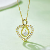 1 Carat Moissanite 925 Sterling Silver Heart Shape Necklace - Flyclothing LLC