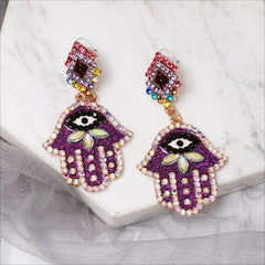 Alloy & Rhinestone Earrings - Flyclothing LLC