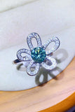 1 Carat Moissanite Flower Shape Open Ring - Flyclothing LLC