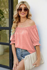 Short Flounce Sleeve Top - Flyclothing LLC