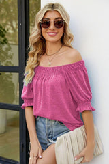 Short Flounce Sleeve Top - Flyclothing LLC