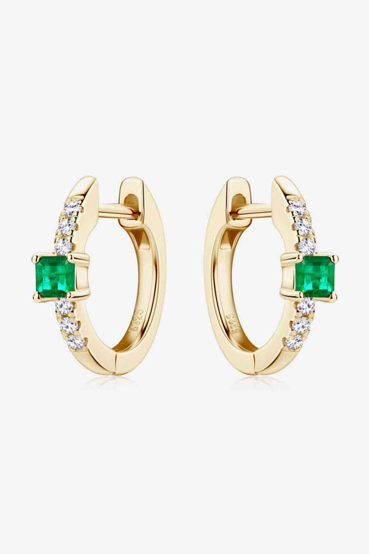 Lab-Grown Emerald Earrings - Flyclothing LLC