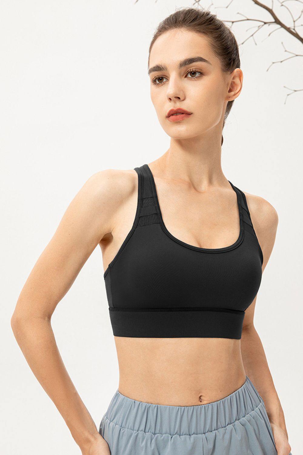 Scoop Neck Long Sports Bra - Flyclothing LLC