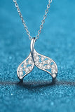 Moissanite Fishtail Pendant 925 Sterling Silver Necklace - Flyclothing LLC