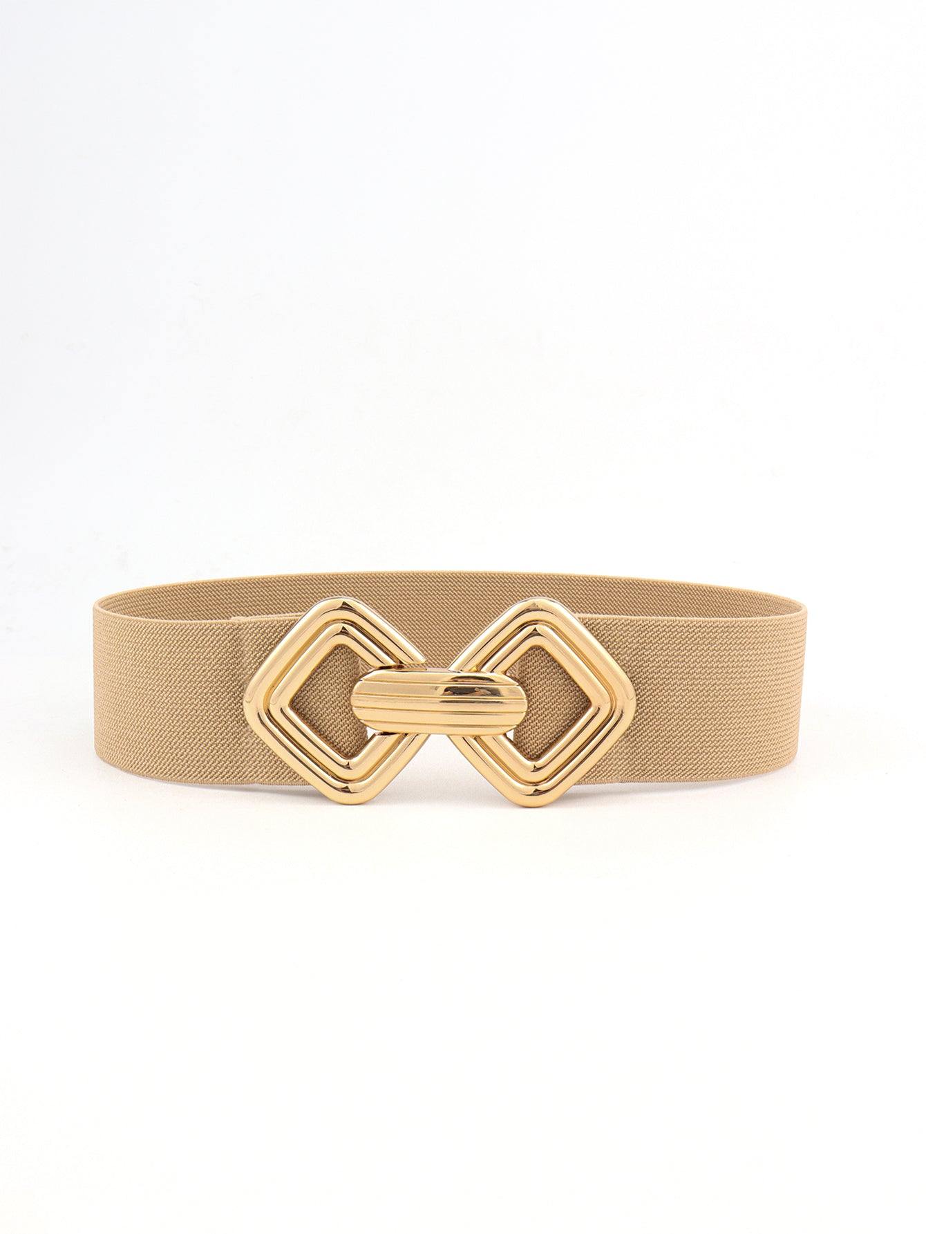 Geometric Buckle Elastic Wide Belt - Flyclothing LLC