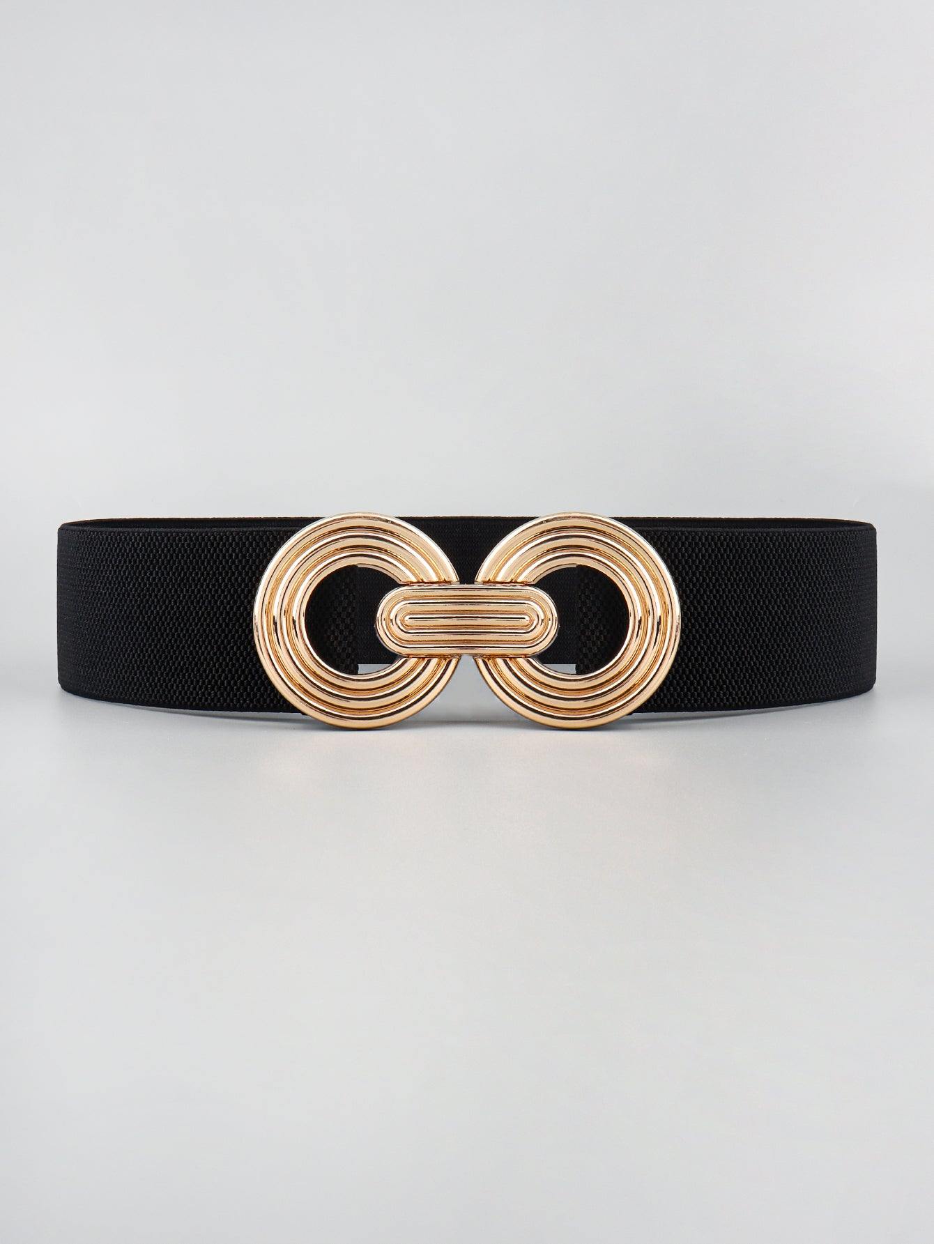 Geometric Buckle Elastic Wide Belt - Flyclothing LLC