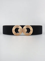 Geometric Buckle Elastic Wide Belt - Flyclothing LLC