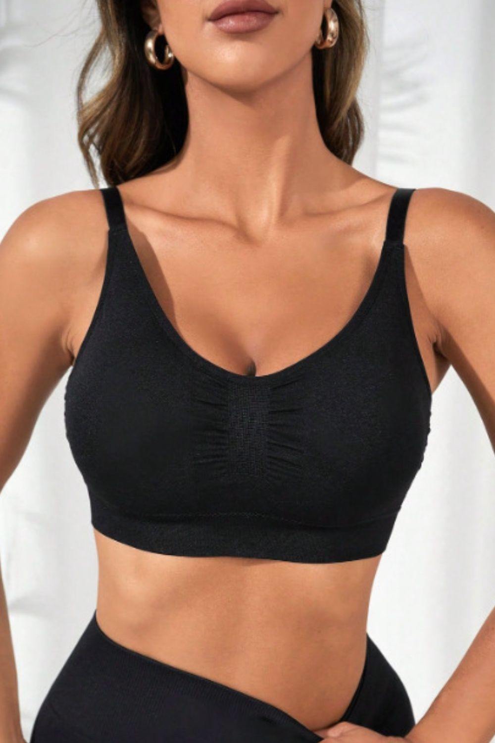 Scoop Neck Cropped Active Bra - Flyclothing LLC